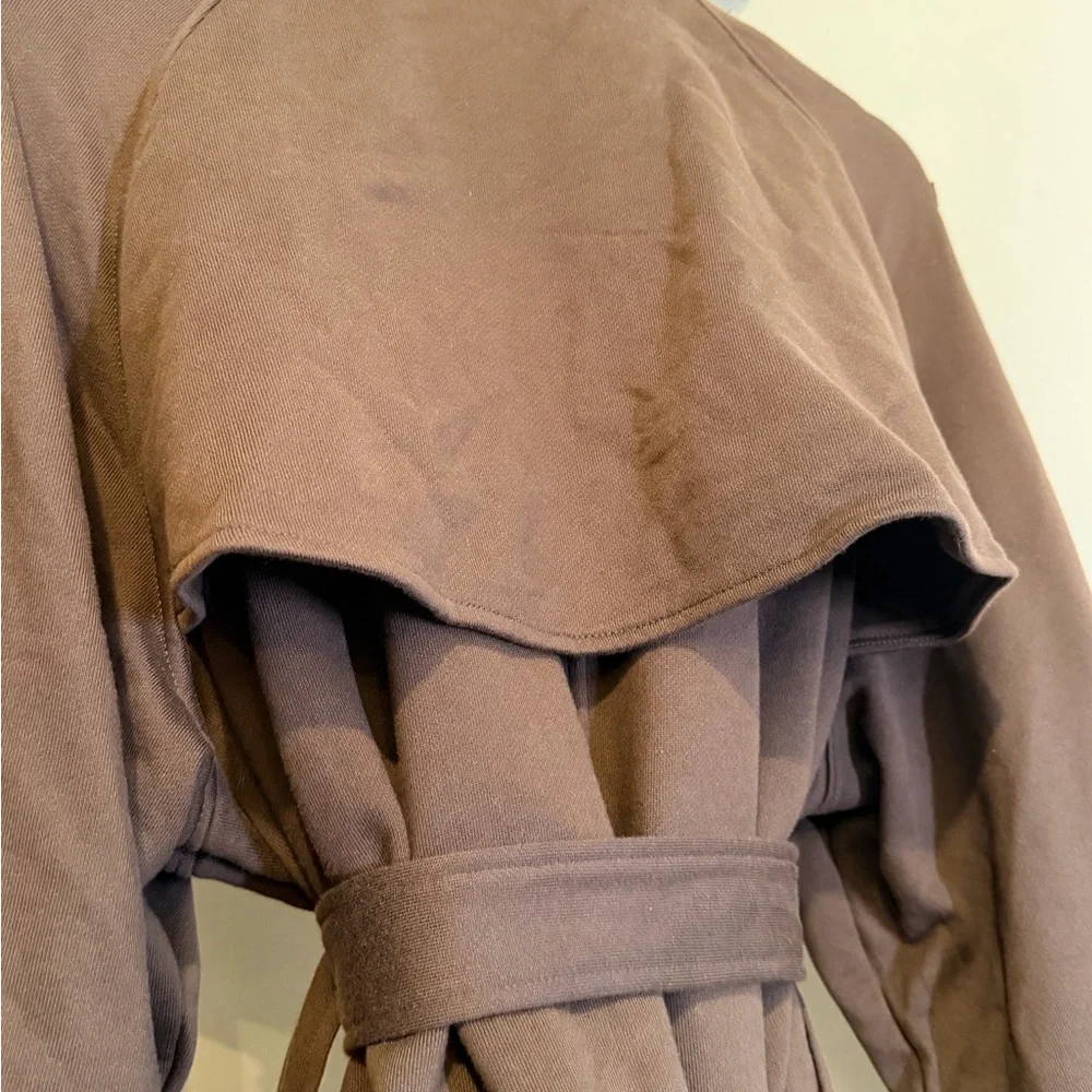 Skims Fleece Trench Coat Espresso Brown - Picture 5 of 8